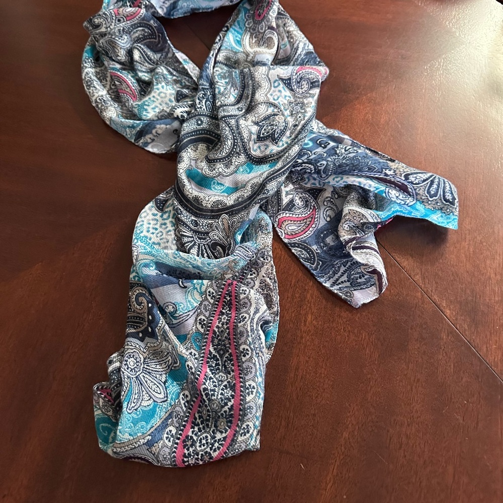 Chico’s Rectangular Multicolored Paisley Lightwei… - image 5